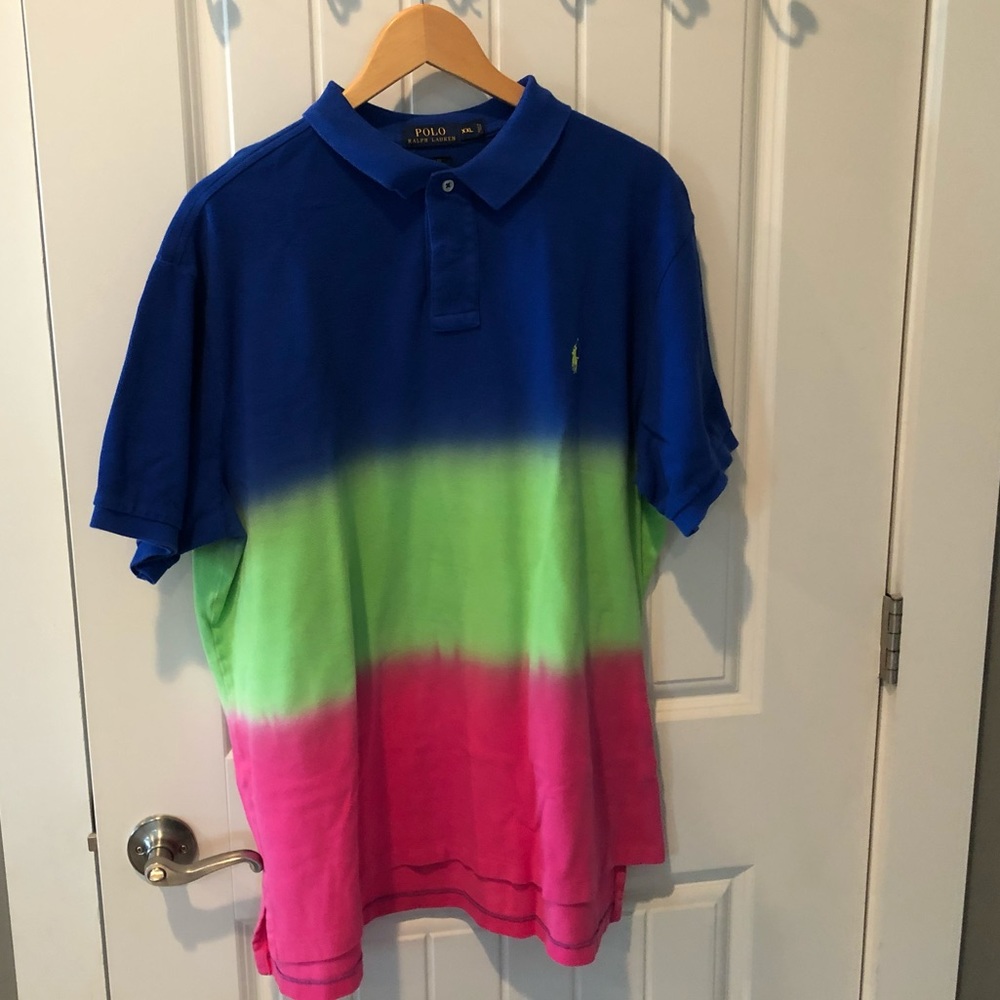 Tie Dye Navy/Lime/Hot Pink Polo